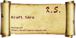 Kraft Sára névjegykártya